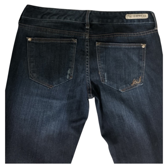Express Blue Skinny Jeans with Vintage Wash - Picture 2 of 4